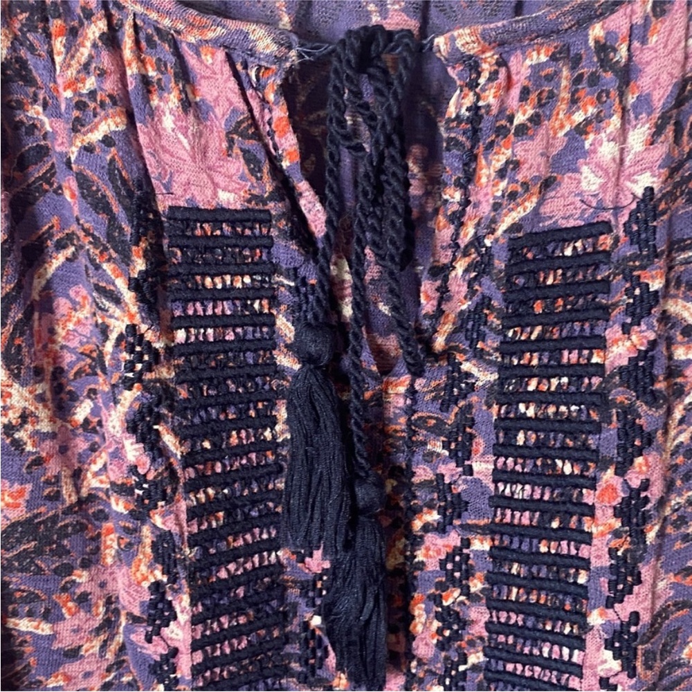 Lucky Brand Purple Embroidered Patterned Blouse - Picture 3 of 5